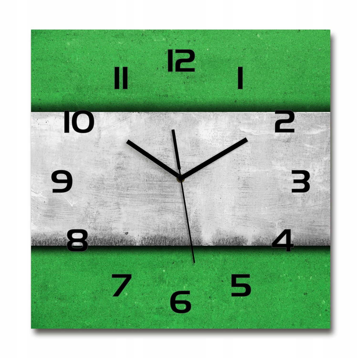 

Duży kwadratowy szklany zegar Zielony mur 60x60 cm