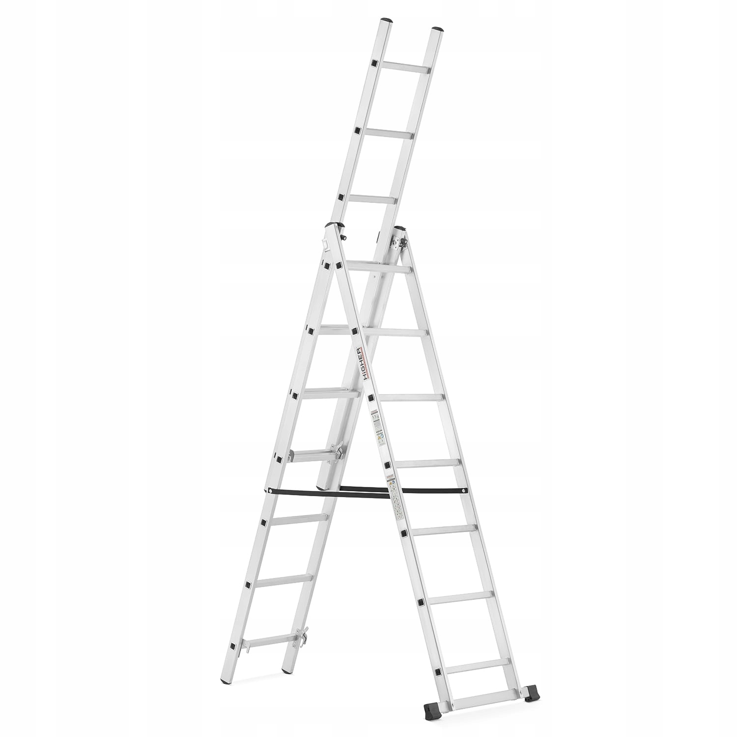Drabina aluminiowa wielofunkcyjna z adaptacją na schody 3x7 HIGHER 150kg — 14