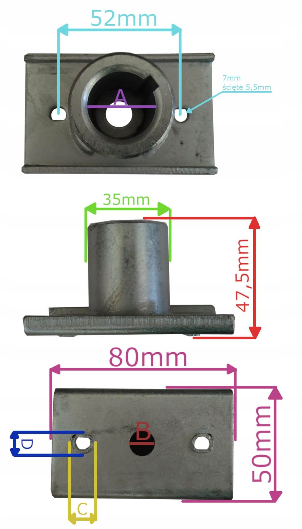 PIASTA NOŻA KOSIARKI NAC S460VHY WAŁ 22,2MM Typ piast