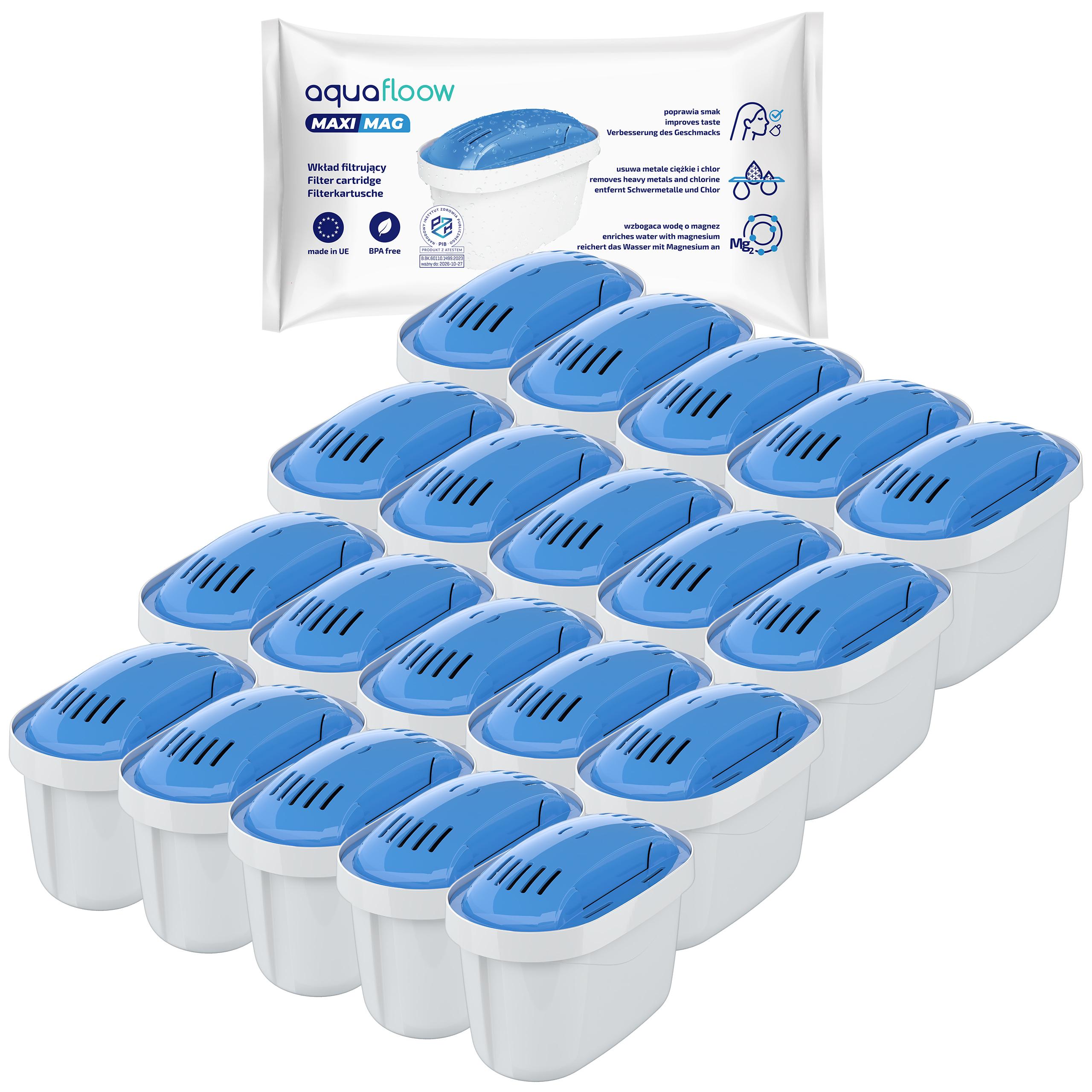 Filtr AquaFloow 20 sztuk do dzbanka Brita Dafi zamiennik z magnezem