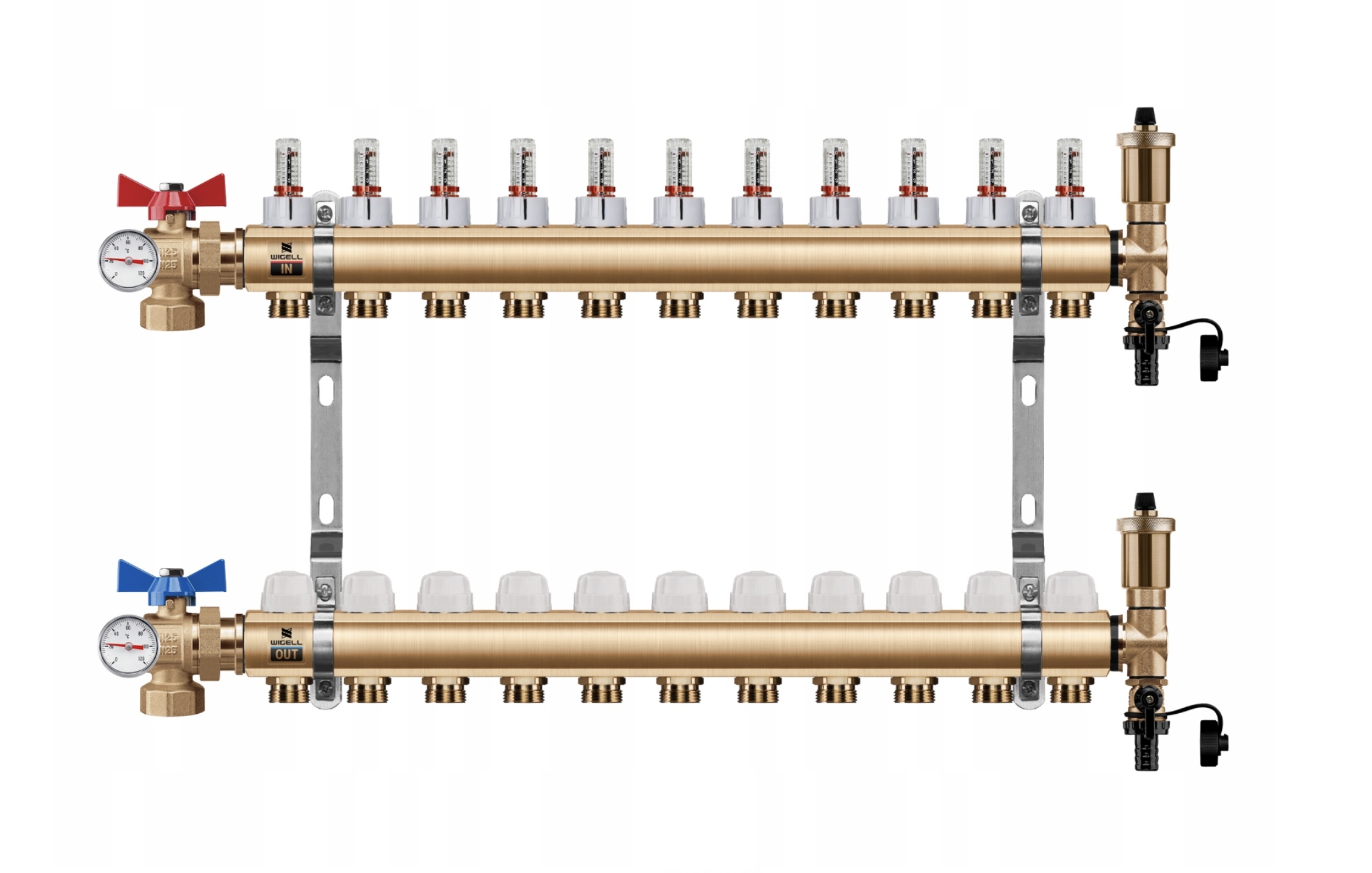 Rozdělovač podlahového vytápění 11 +pex Úhlový Kulový Ventil