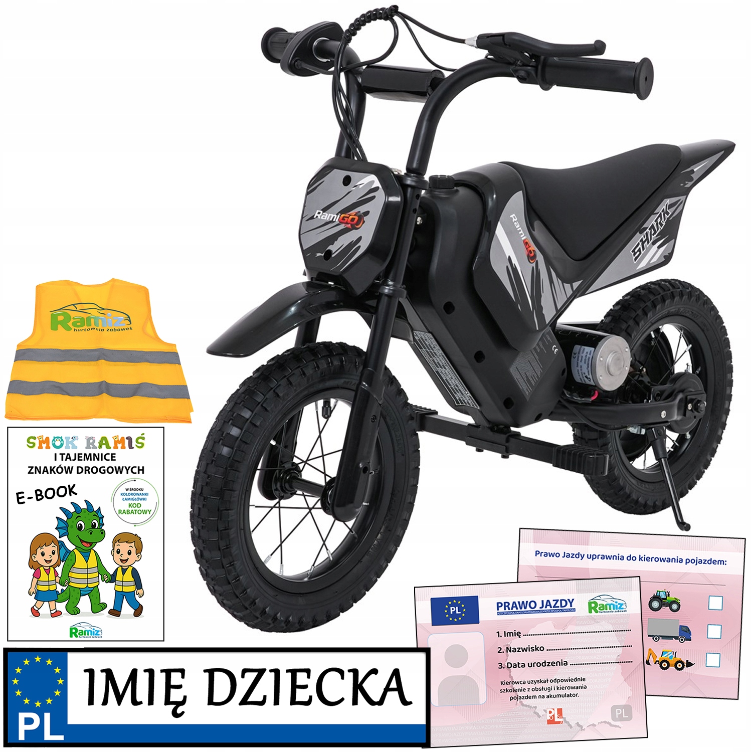 motor elektryczny dla dzieci Shark motorek z mocnym silnikiem 150W Air