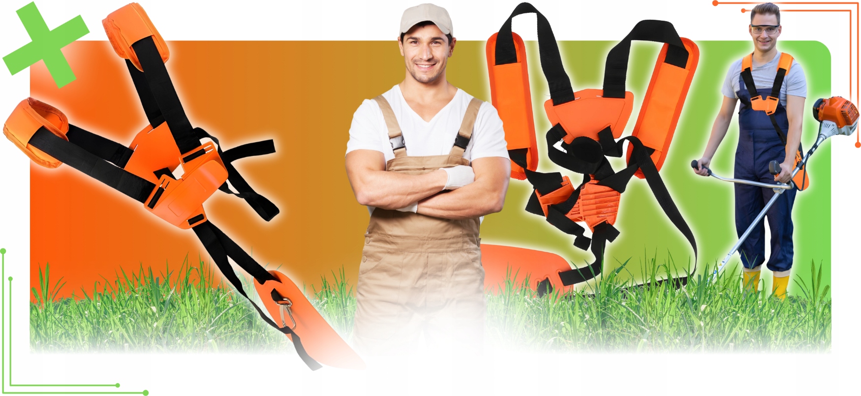 SZELKI DO KOSY SPALINOWEJ PODKASZARKI PASY NOŚNE UPRZĄŻ REGULOWANE WYGODNE Typ szelka do kosy