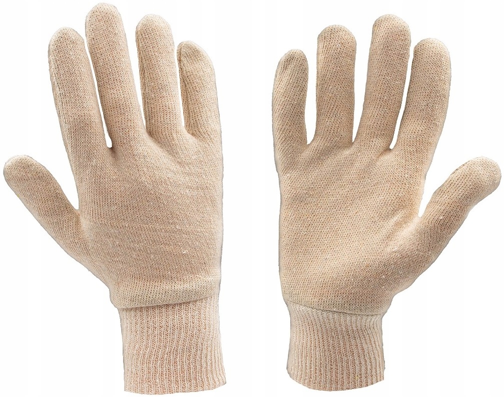 RĘKAWICZKI ROBOCZE bawełniane ochronne GALENA BEŻOWE ŚCIĄGACZ BAWEŁNA L 9