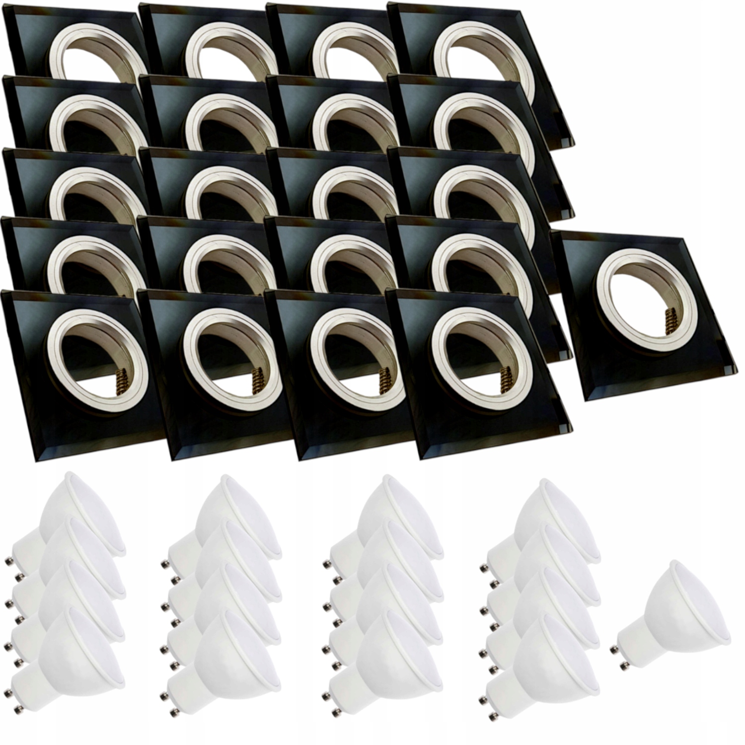 21 x Skleněná Stropní Lampa Zapuštěná Do Stropu Křišťál 7W Led Žárovky