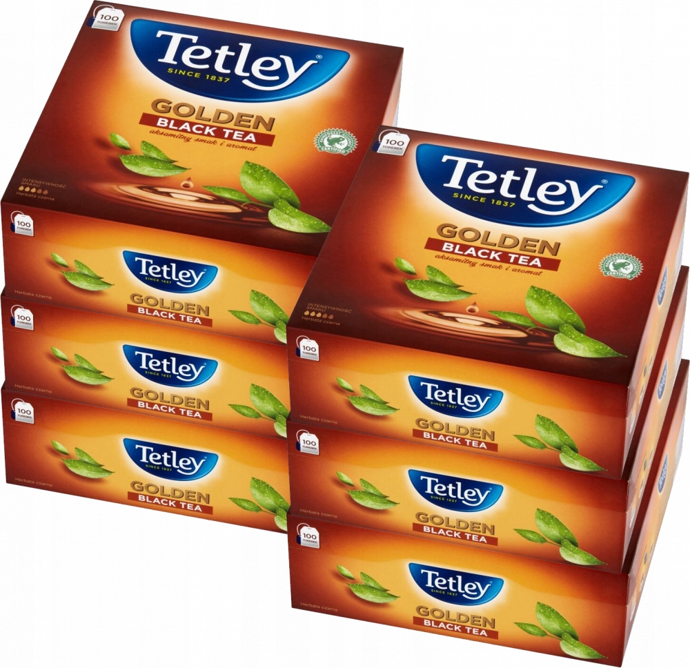 Herbata Expresowa Tetley Golden Black 100 szt Torebki x6