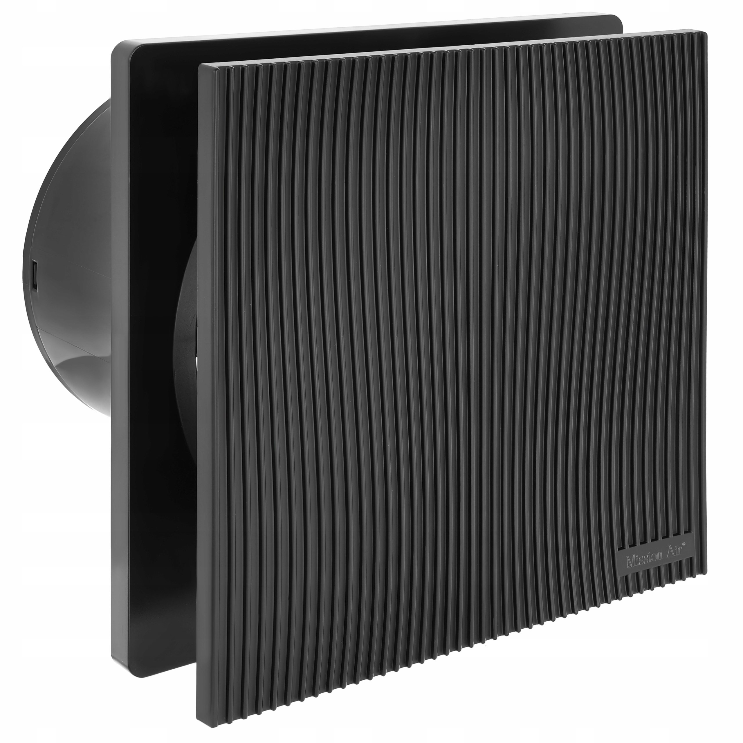 Koupelnový Ventilátor Mission Air Linea 150H+T Černý Higrostat Timer Klapka