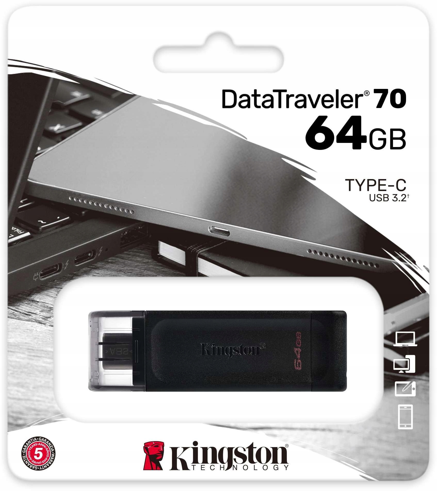 

Kingston Pendrive Usb-c DataTraveler DT70/64GB