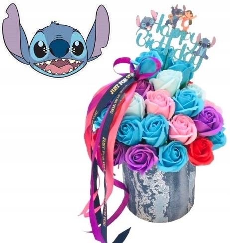 Flower Box Duży kwiaty mydlane Urodziny z Stitch dla dziewczynki dekoracja