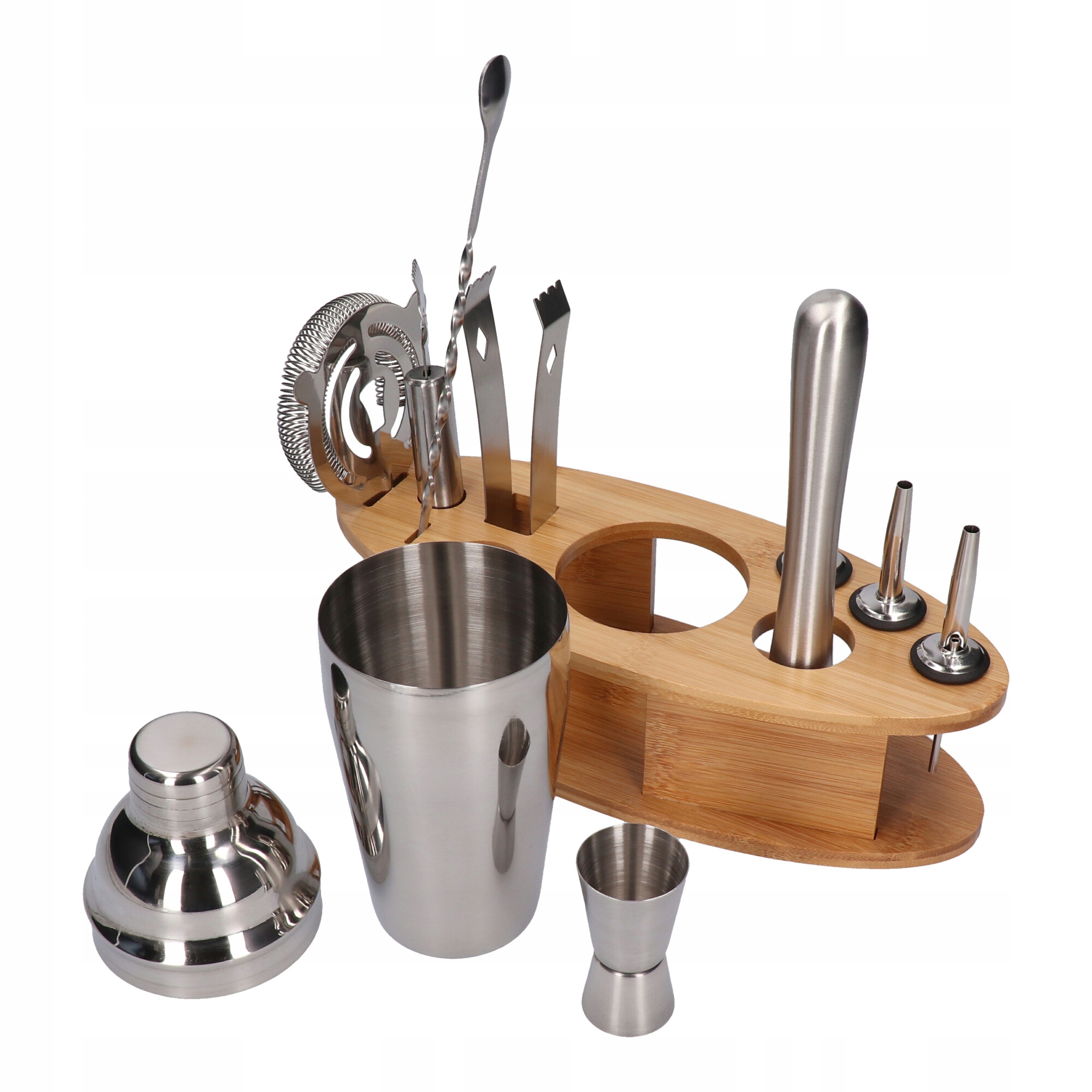 Zestaw barmański 11 elementów z podstawką srebrny Producent Whiskey Rocks