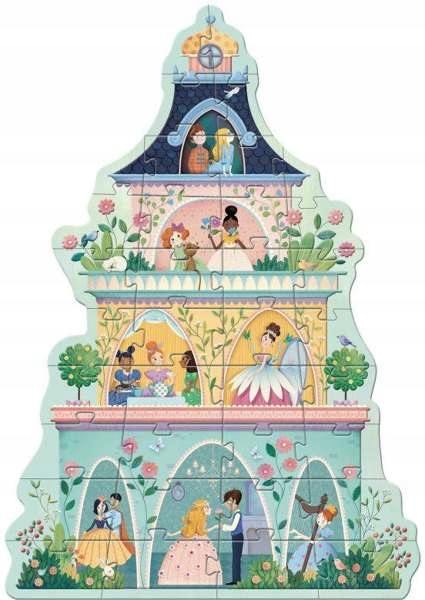 

Puzzle kartonowe Wieża księżniczek 36 el. Djeco