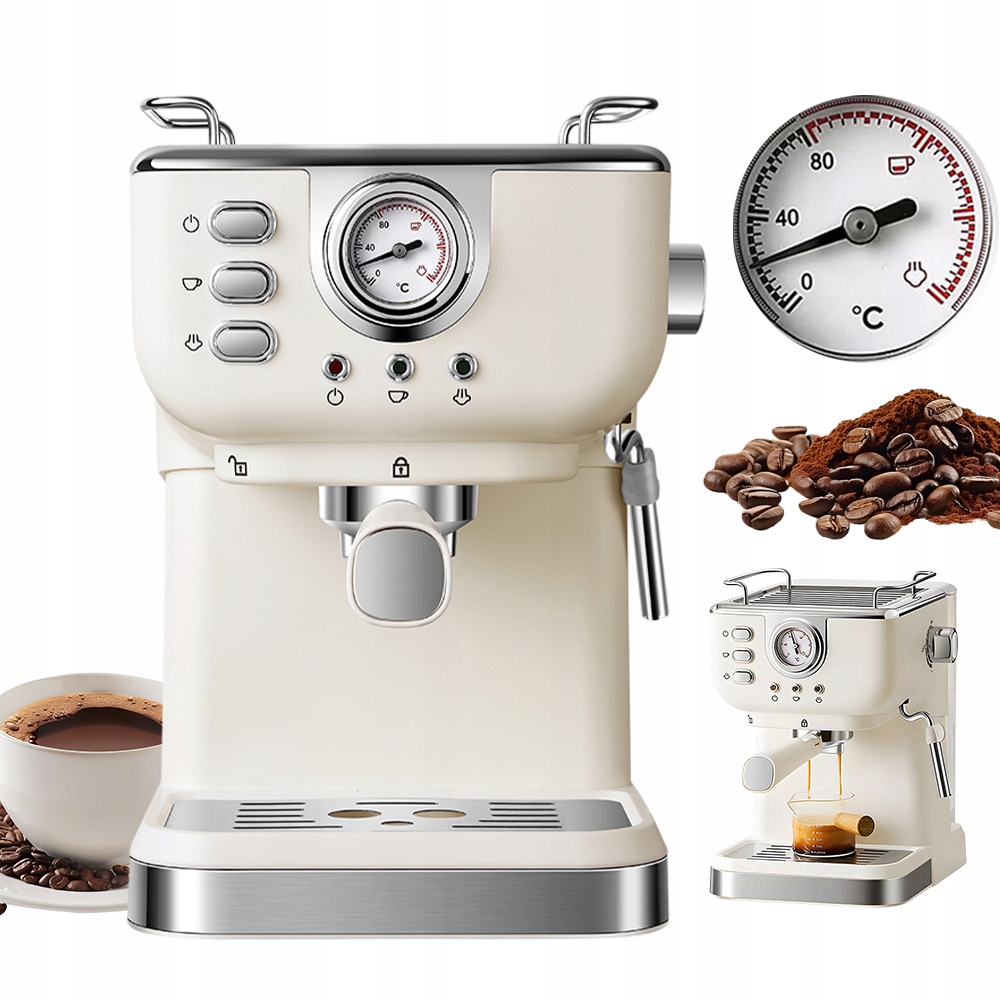 Kávovar Tlakový Poloautomatický Profesionální Stroj 1.5 L