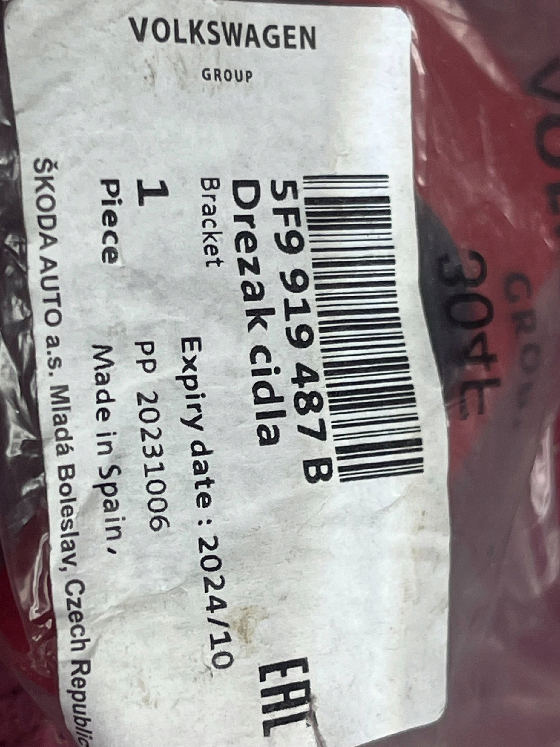 5F9919487B bracket of the sensor SEAT/CUPRA_GRUPA VAG !J