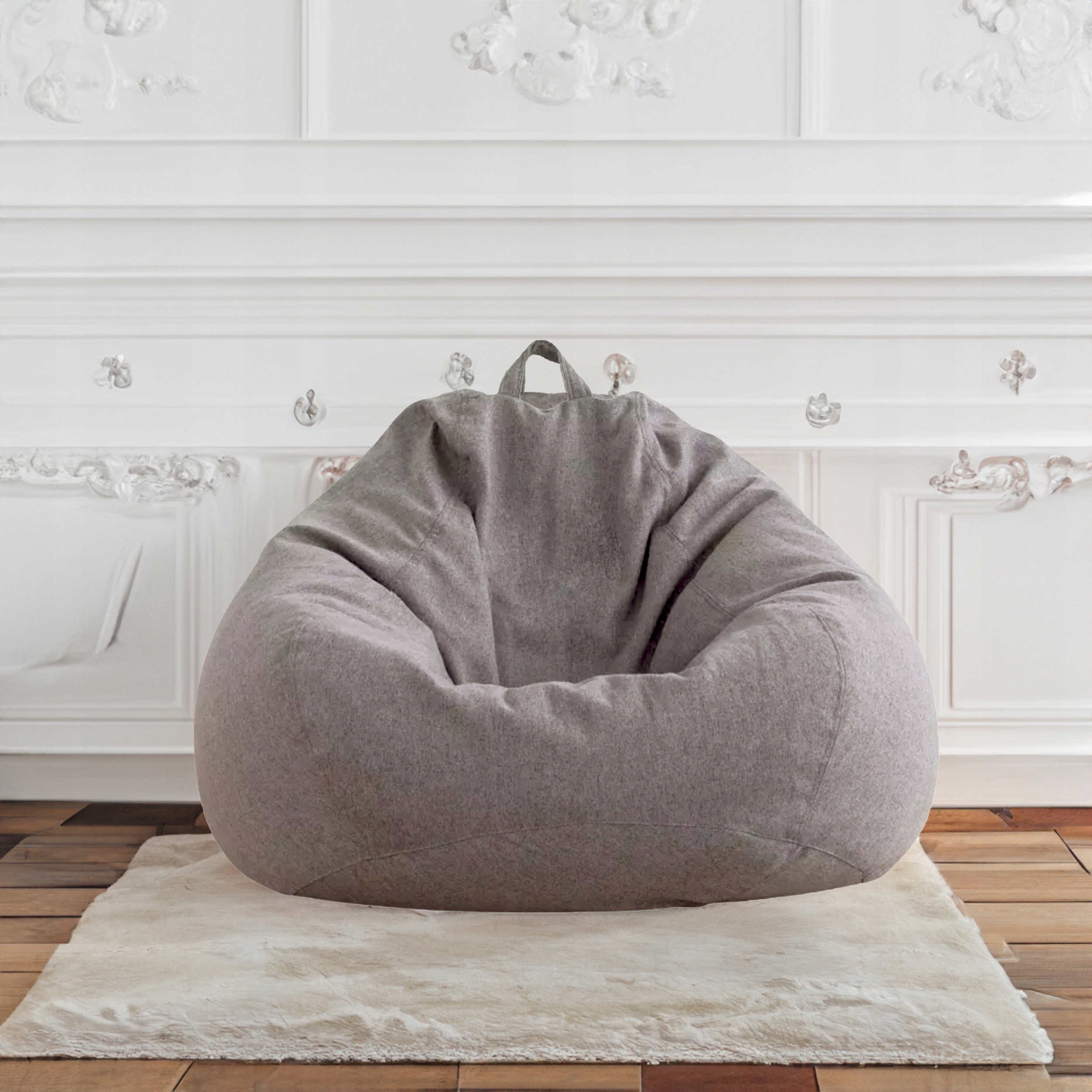 Pufa Worek do Siedzenia 185L Eko Ciemnoszary Głębokość mebla 50 cm