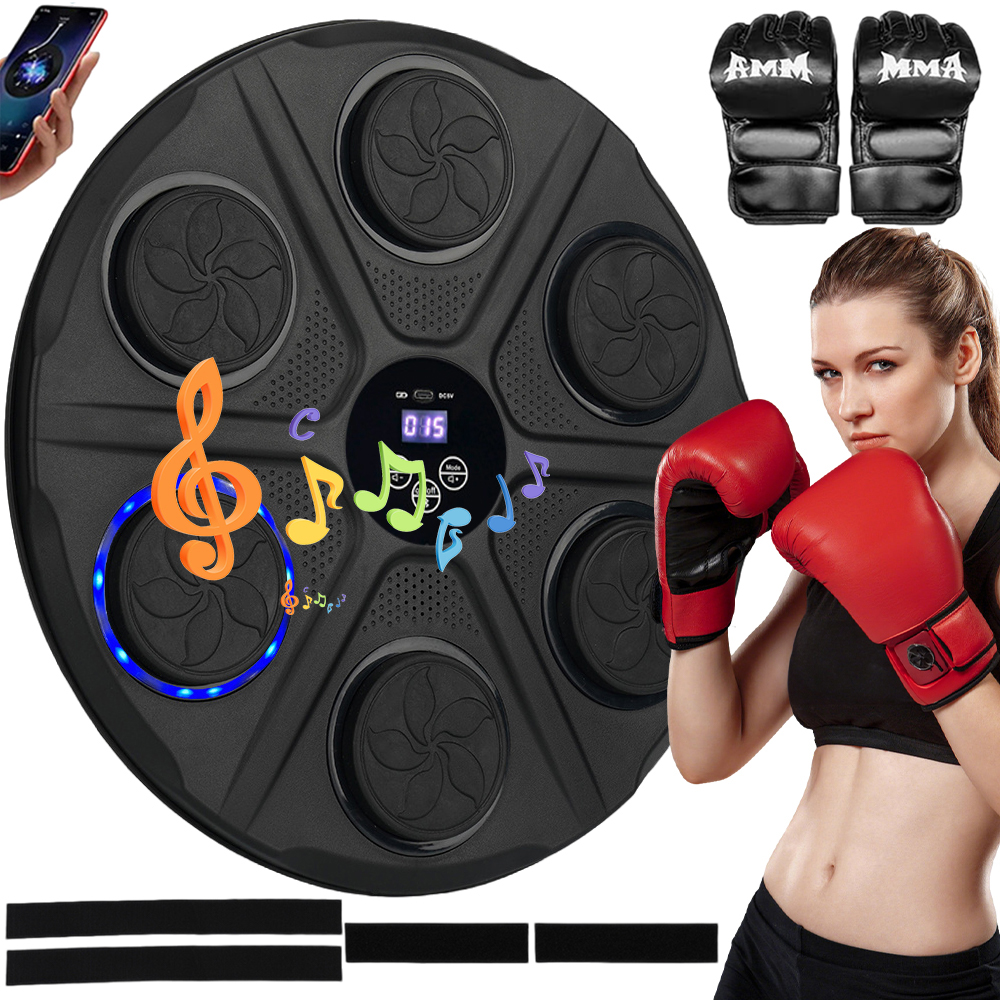 Music Boxing Machine Bluetooth Z Ekran Led 12 Trybów+ Rękawice+usb