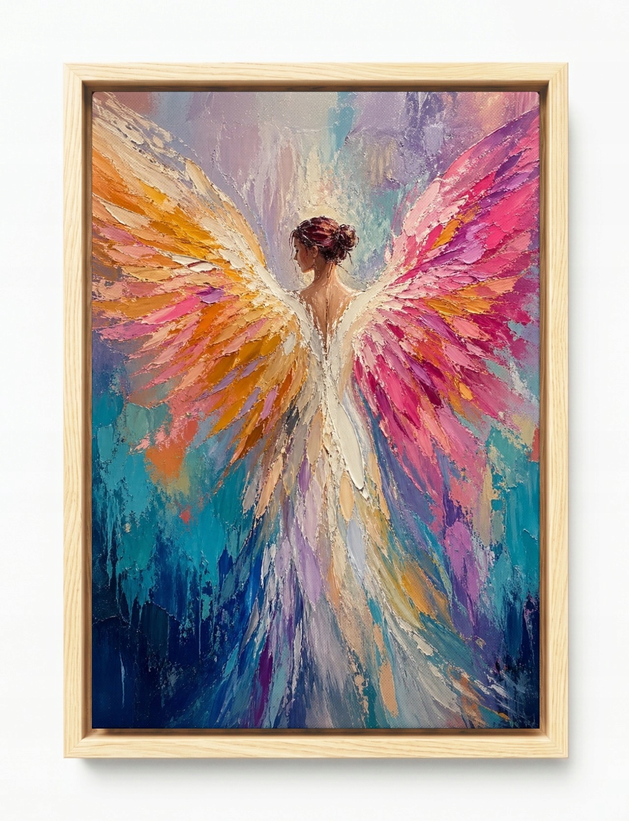 Obraz Rám Americký Box Postava Žena Barevný Anděl Ochrana Péče 40x60