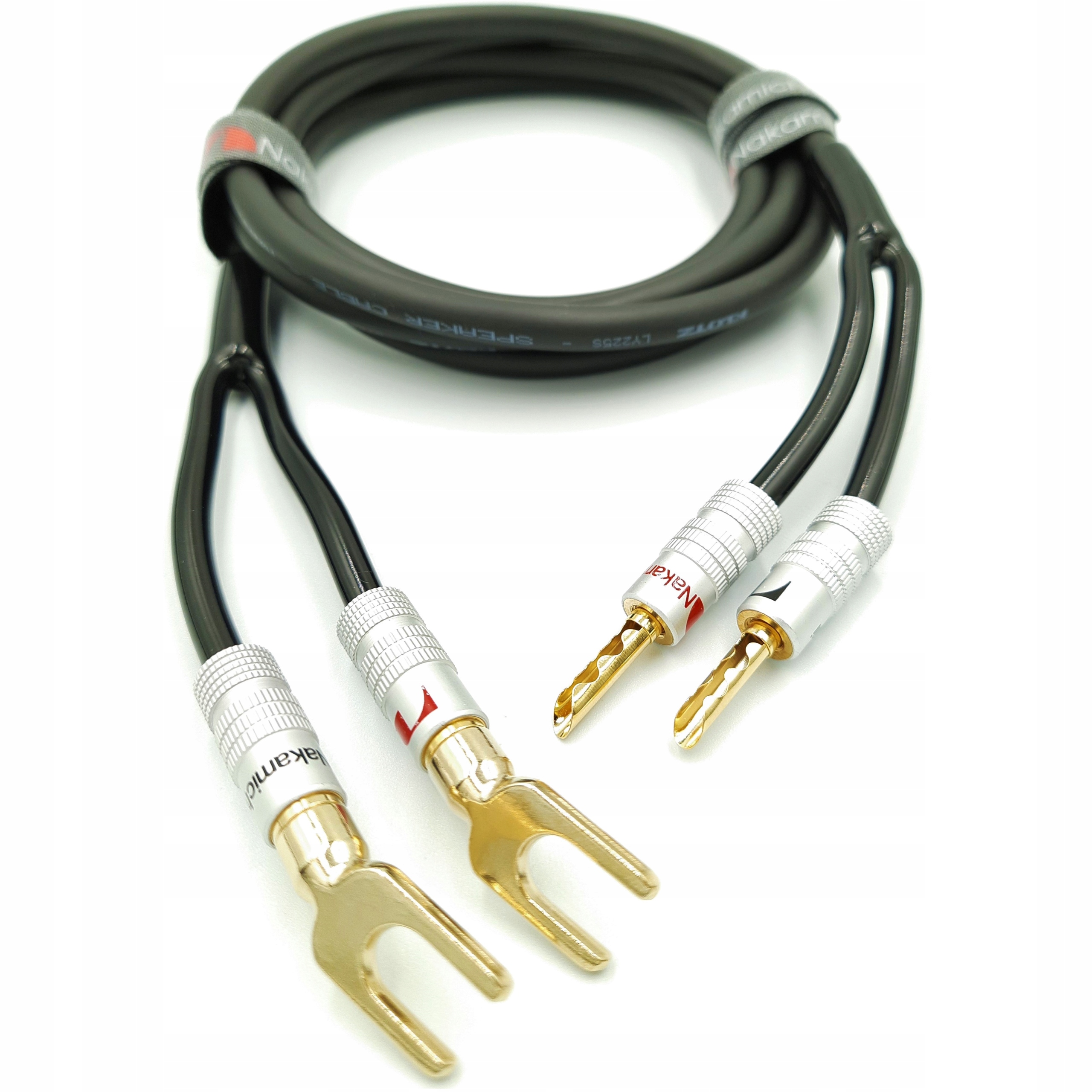 KABEL GŁOŚNIKOWY NAKAMICHI 2x2,5 widełki BFA 0,5m