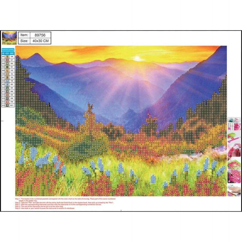 

Mozaika Diamentowa 5D 30X40CM Mountains 89756