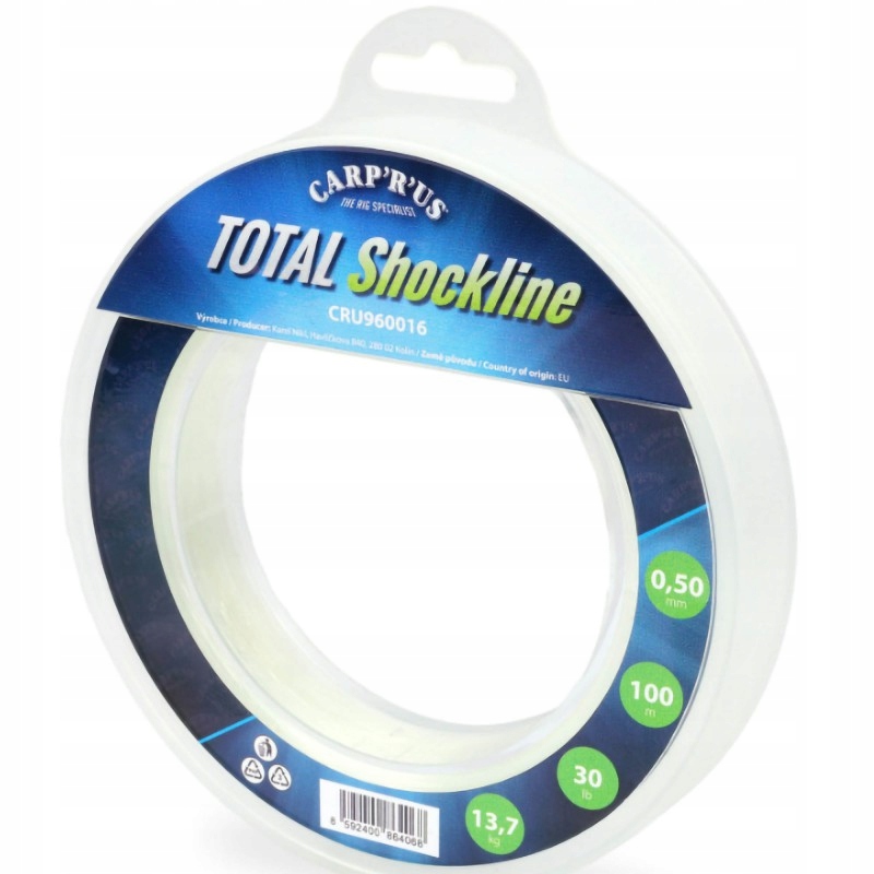 Carprus Total Shock Line – Brown, 0,60mm, 100m; 24,9kg 55lb Strzałówka Ca