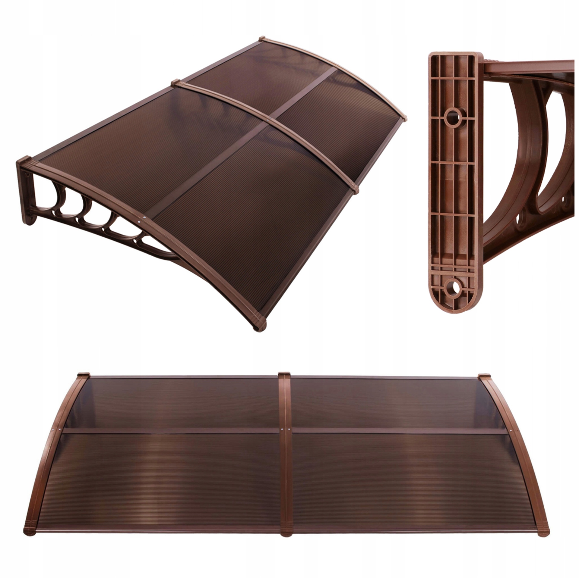 Stříška Nad Dveře Alu Zastřešení Polykarbonát 100 x 200 cm Vstupní Obloukový Klime