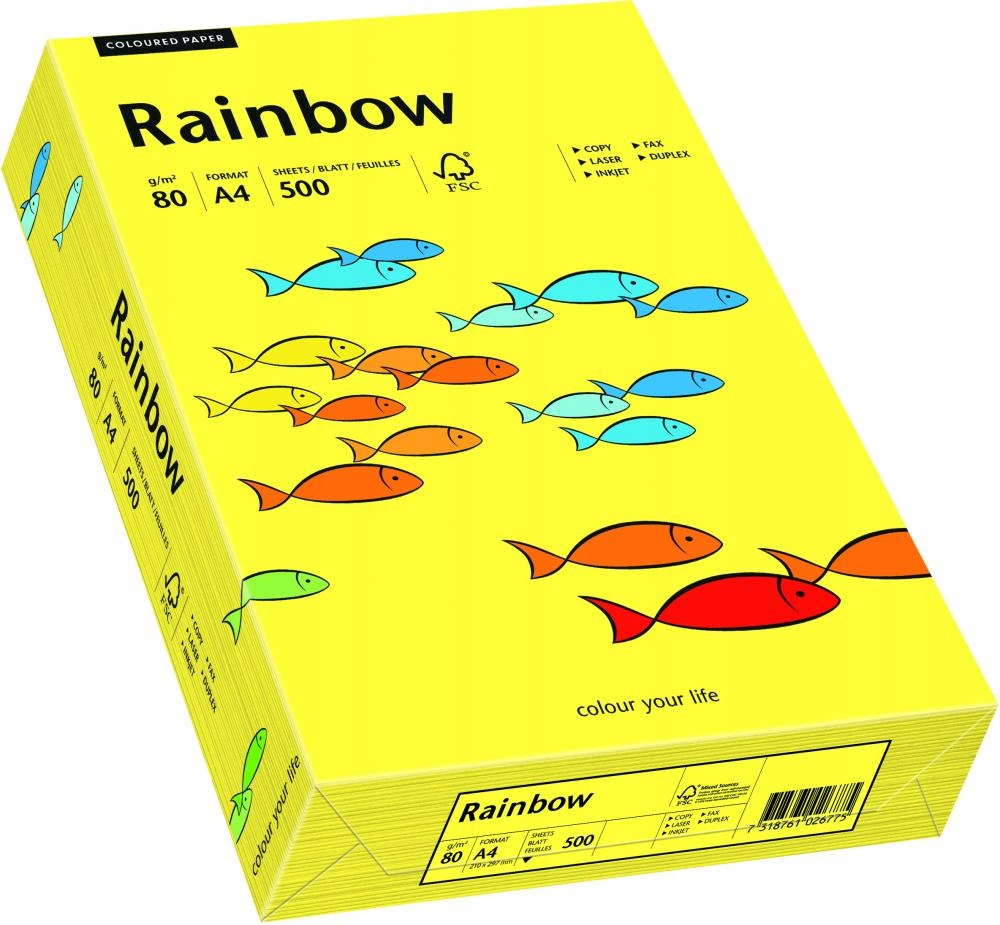 

Papier drukarki Rainbow A4 80g R14 słoneczny żółty