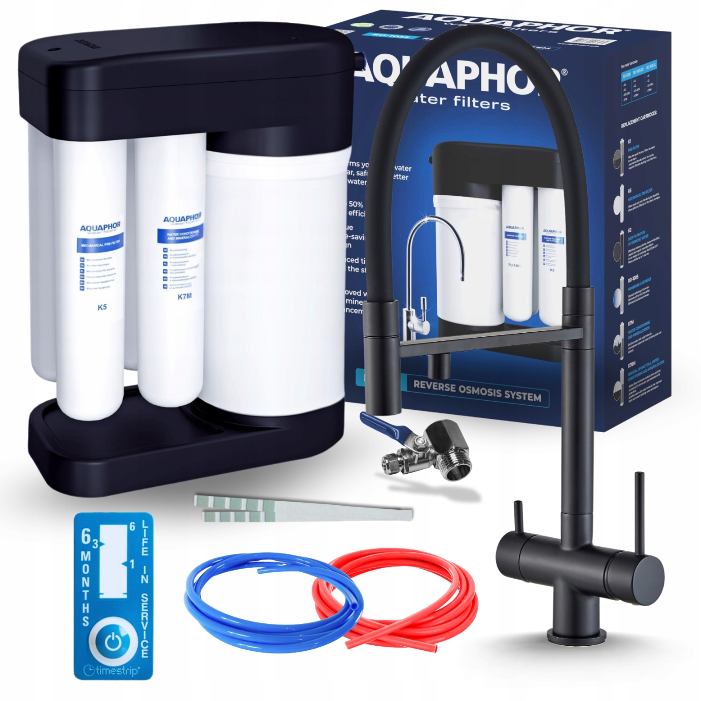 Kuchynská Batéria Čierna A Filter Reverznej Osmózy Aquaphor Morion Pod Umývadlo