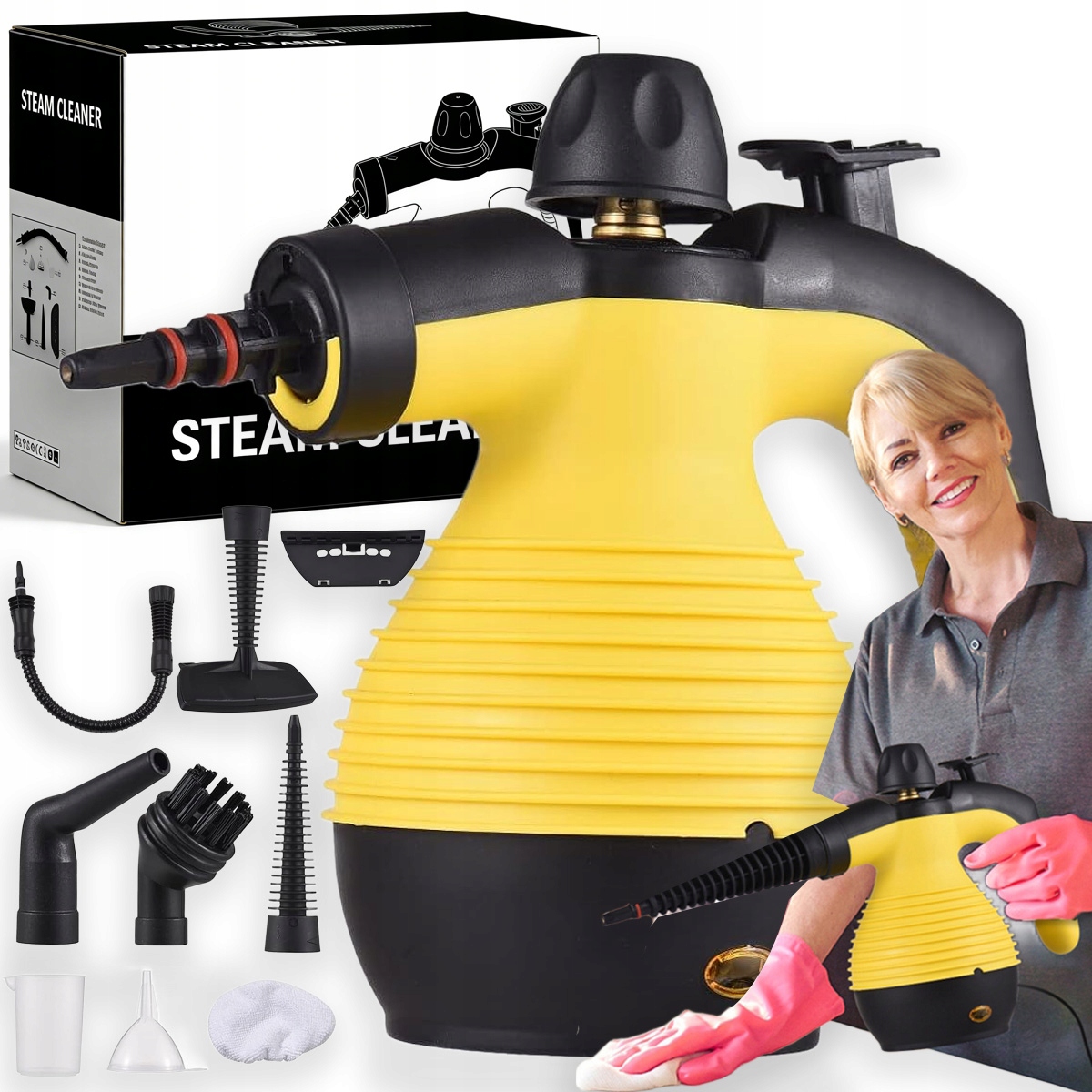 Ruční Parní Čistič Mop Parní Čistič Oken Dlaždice Čalounění Sada 1050W