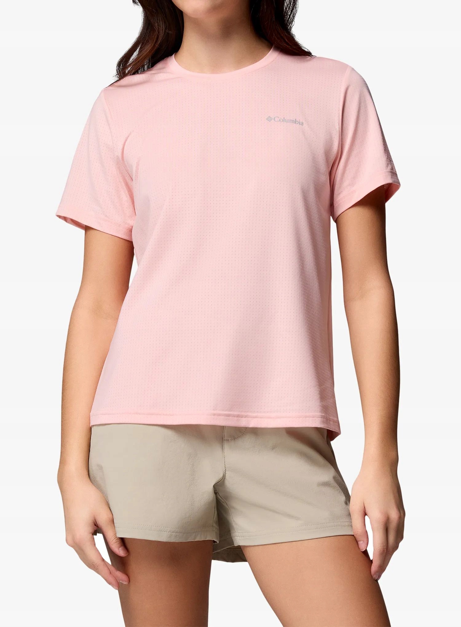 Dámské rychleschnoucí tričko Columbia Wild Springs S/s pink sand M