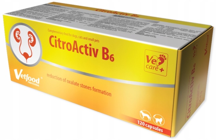 Suplement dla psa i kota VetFood CitroActiv B6 układ moczowy 120 kapsułek
