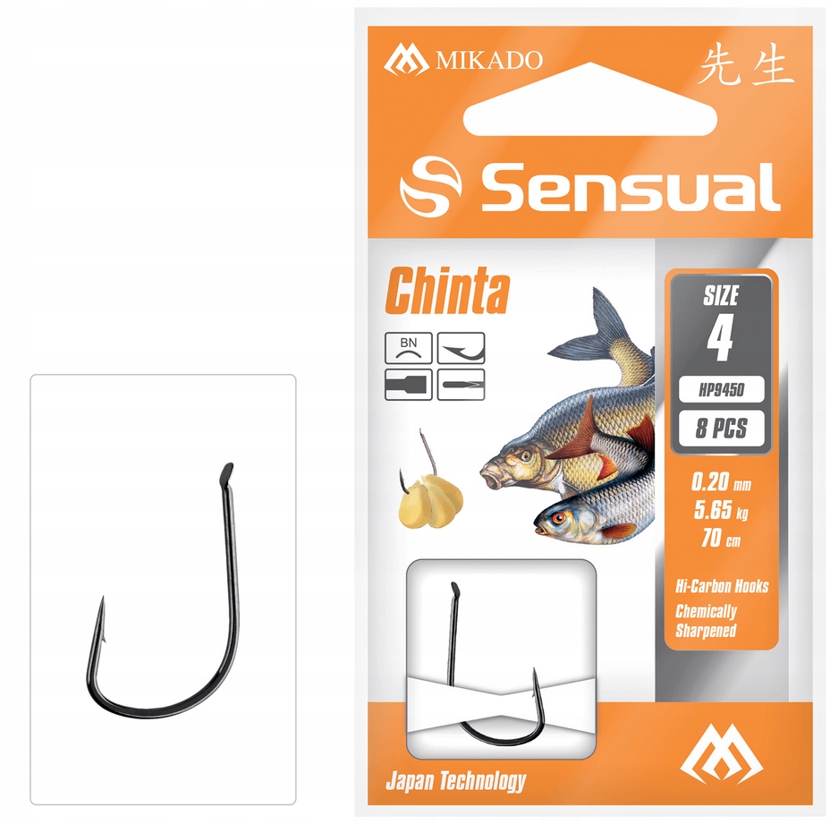 Haczyki Wiązane Przypony Mikado Chinta 70cm Nr 12