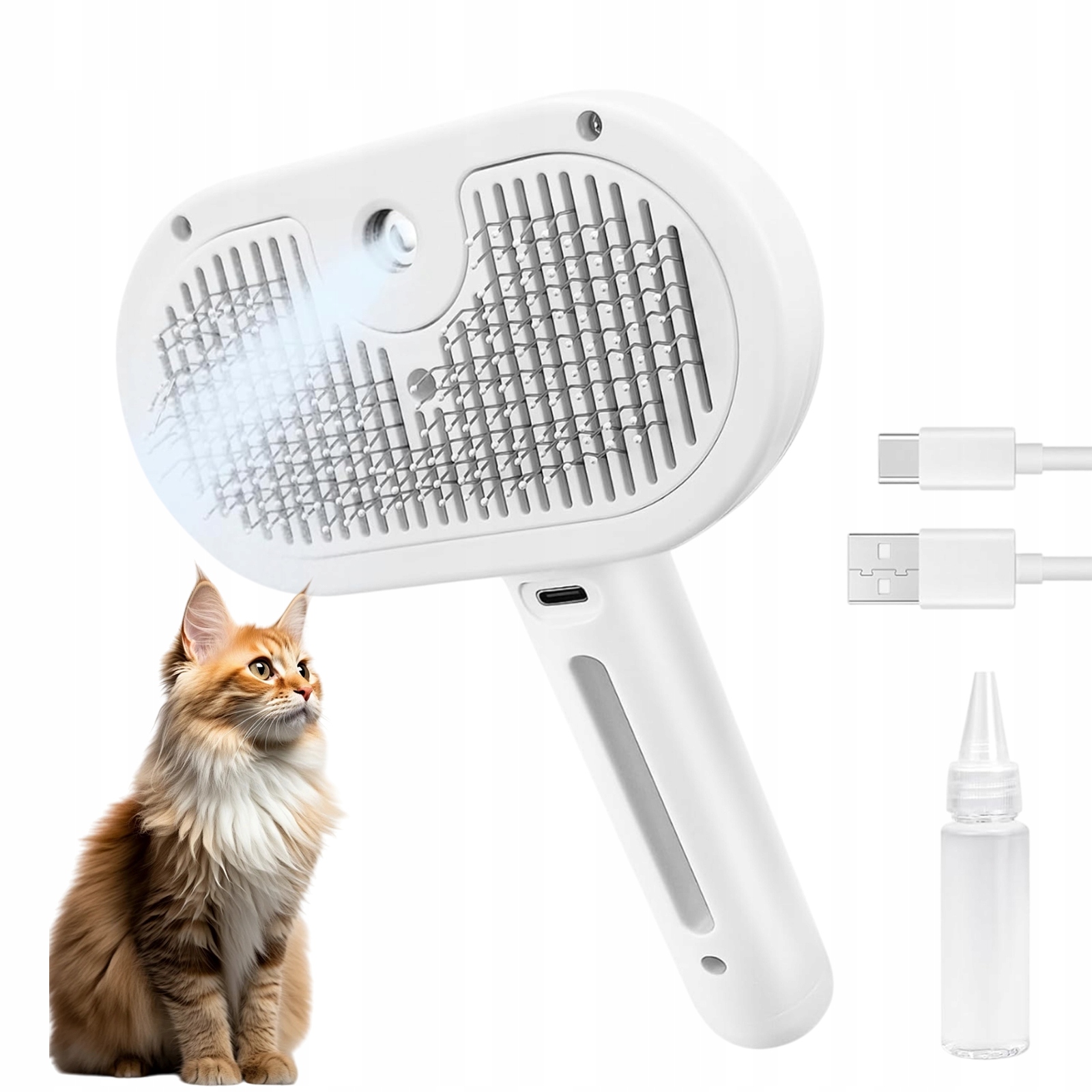 Levně Elektrický Kartáč Na Odstraňování Chlupů Párou Pro Kočky A Psy, Typ C, Bílý