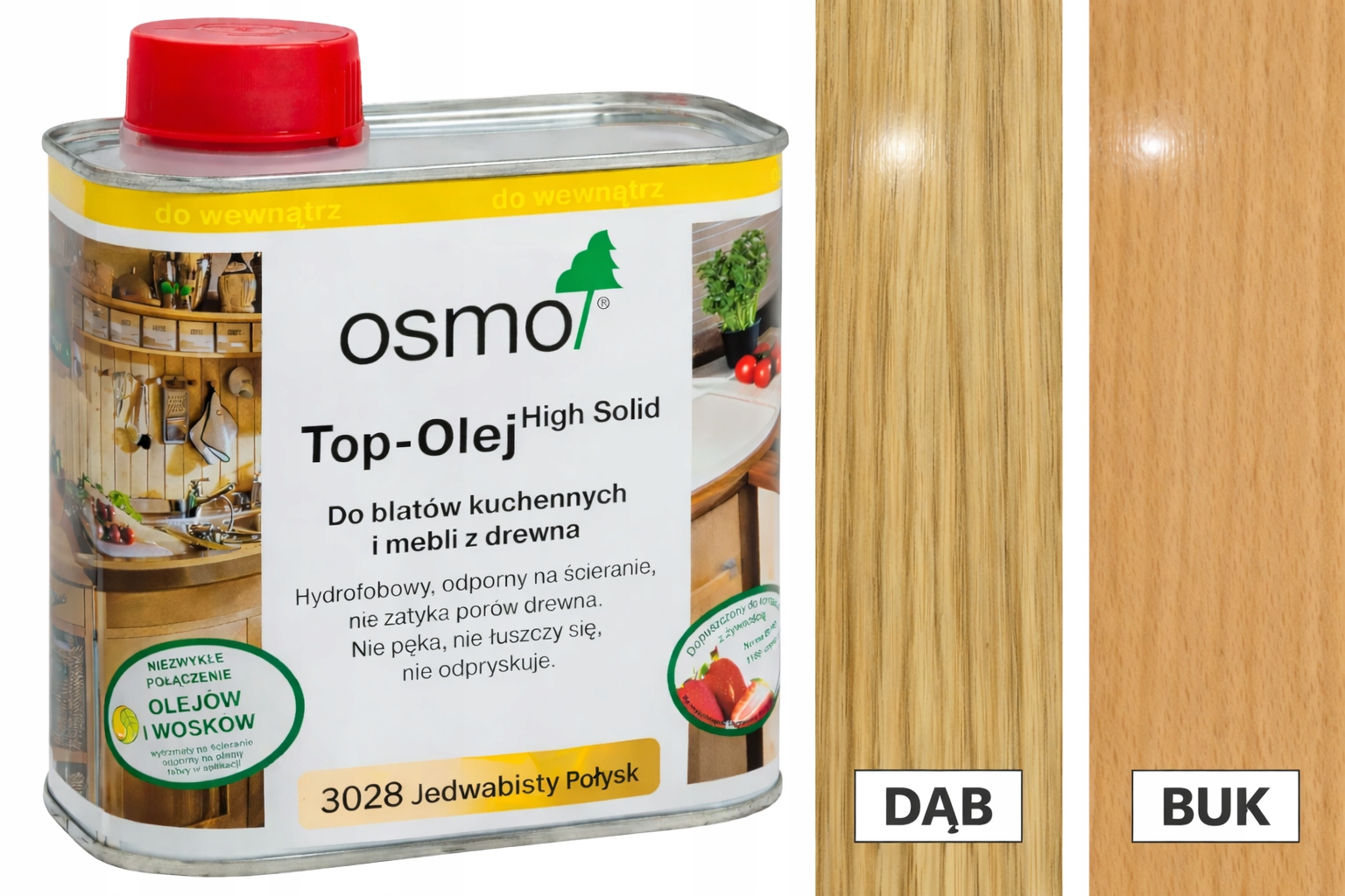 Osmo 3028 Top-Olej Bezbarvý Hedvábný Lesk 0,5L olej na pracovní desky a nábytek