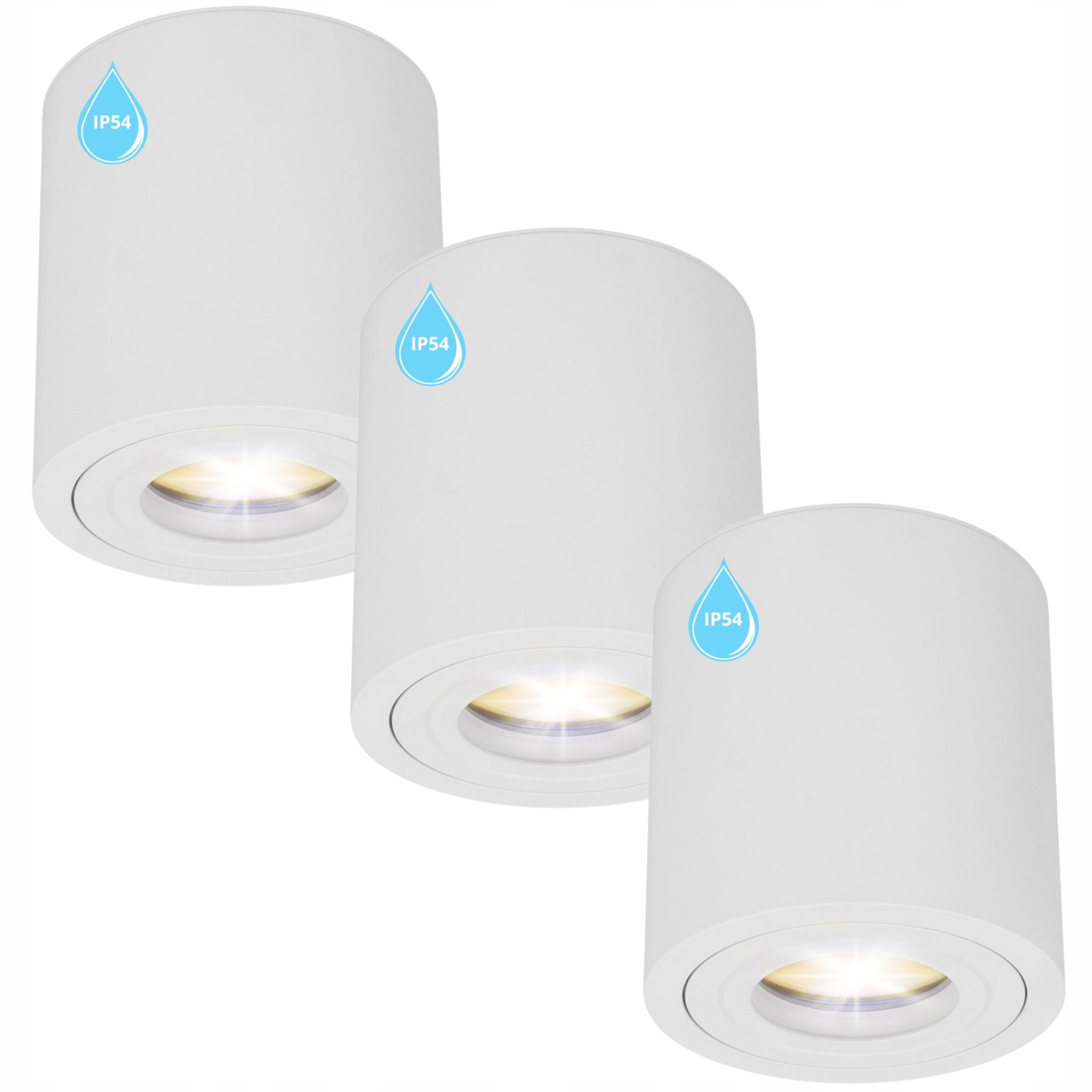 3x Oprawa Halogenowa Tuba LED GU10 do ŁAZIENKI Biała WODOODPORNA okrągła