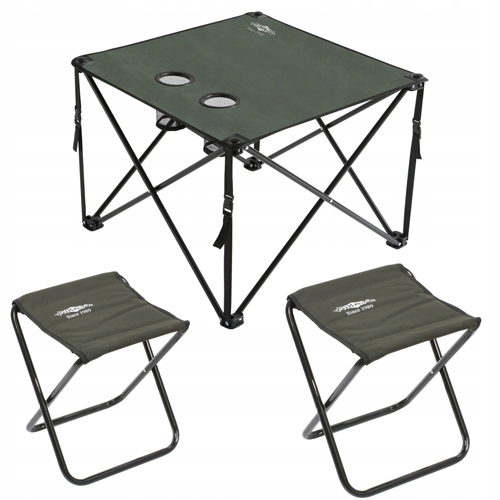 Turistický Stolek 49x49x45 cm Skládací +2x stolička