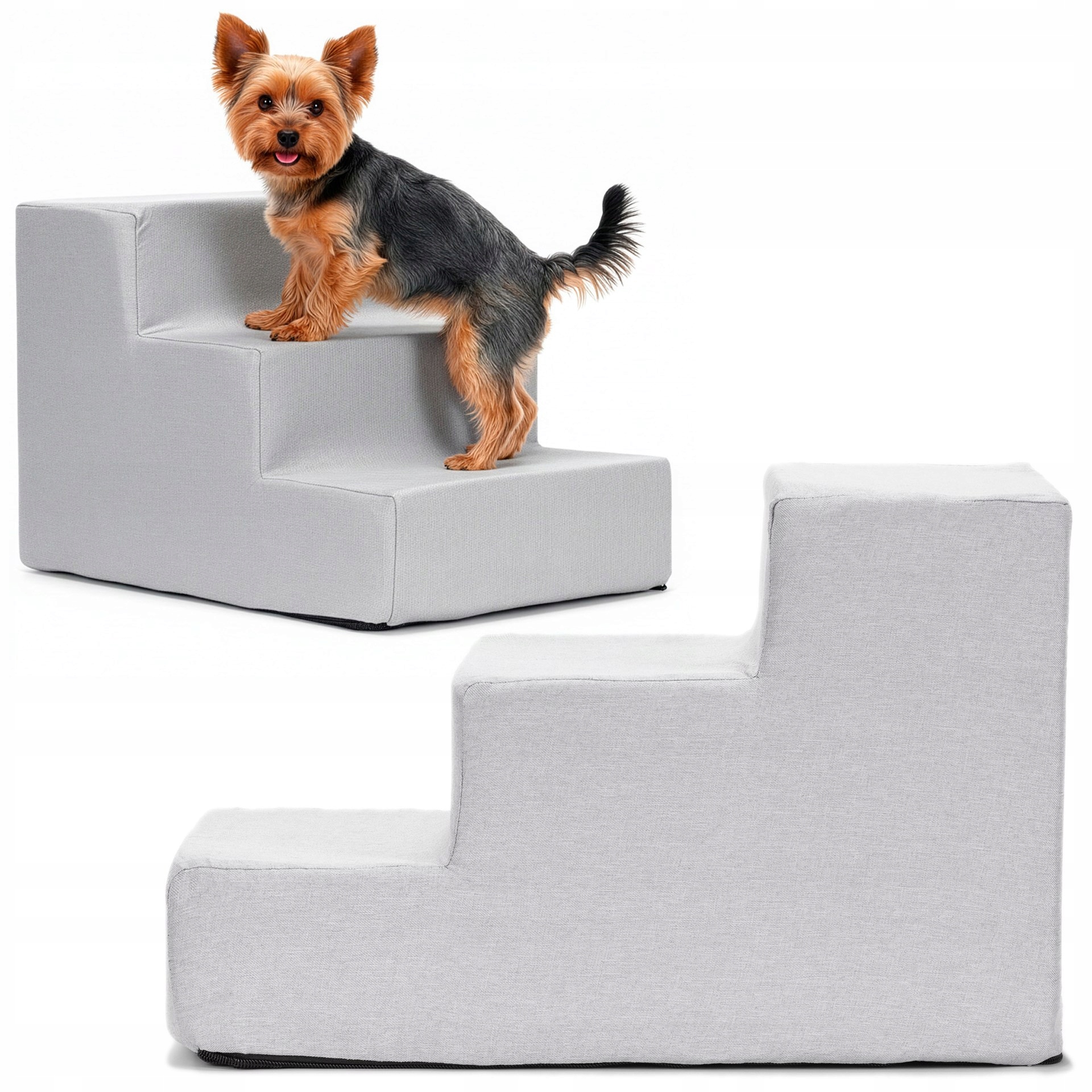 Levně Schůdky Pro Psa Kočku Zvířata Schody Šedé Měkké 30 cm Stupně Plošina