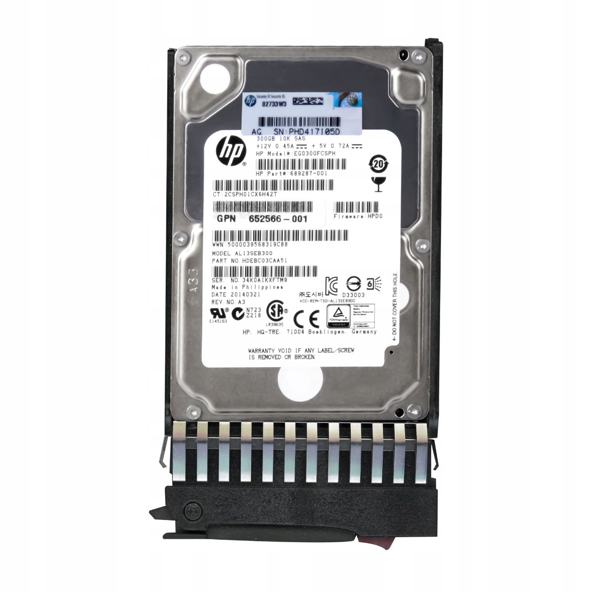 Hp 689287-001 300GB SAS-2 10K 64MB 2,5'' EG0300FCSPH