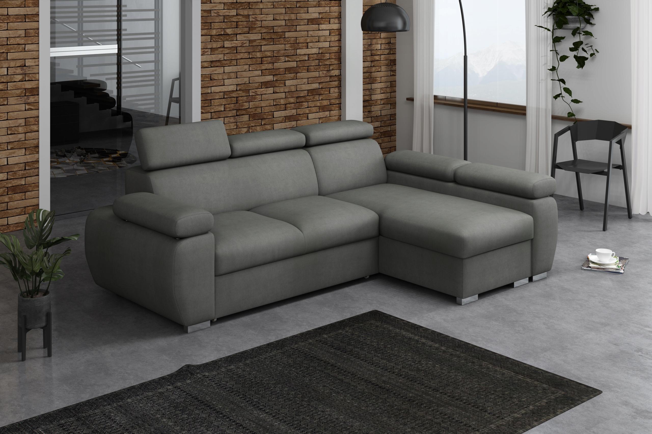 narożnik PORTLAND I kanapa narożna z zagłówkami Kolekcja DM-N