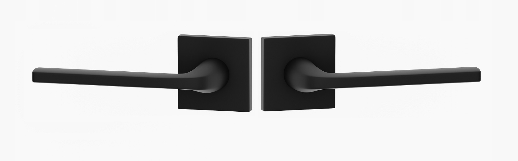 Klika na dveře komplet rozety štítek Scandi slin čtvercová černá