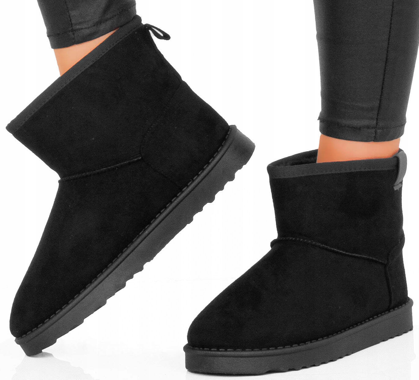 7898 CZARNE OCIEPLANE BOTKI ŚNIEGOWCE FUTERKO CIEPŁE KOZAKI ZIMOWE 39 Płeć kobieta