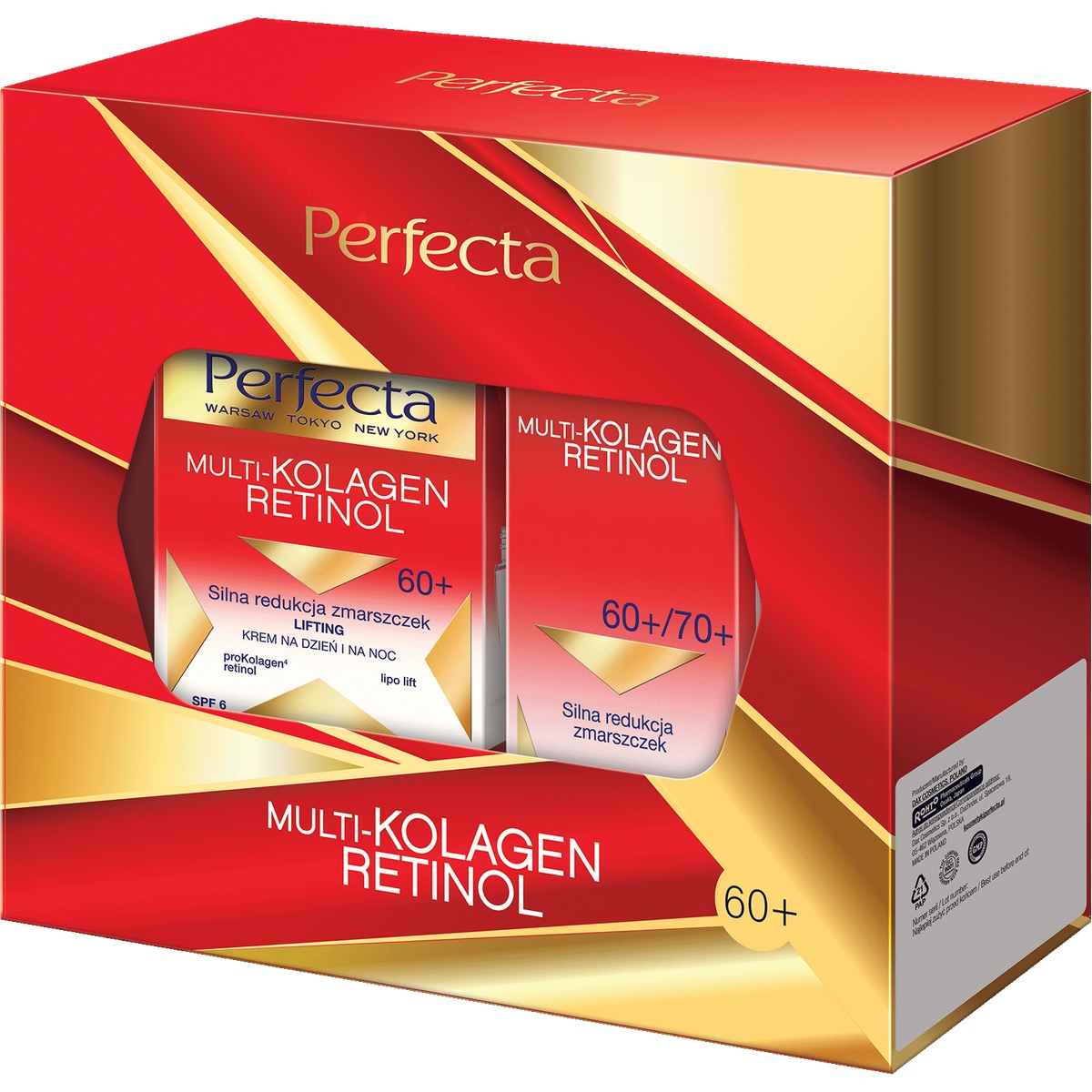 Zestaw Perfecta Multikolagen Retinol Krem do twarzy 60+ i krem pod oczy