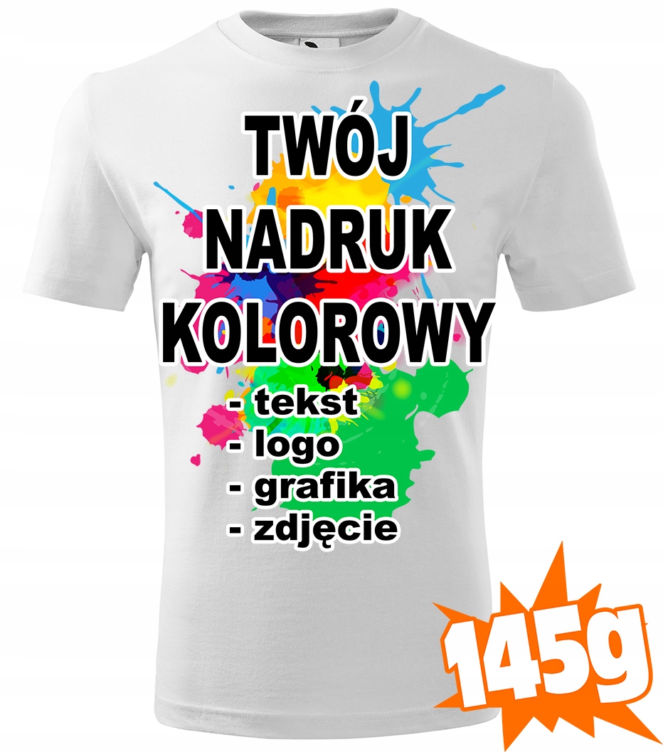 

Koszulka Z Własnym Nadrukiem męska bawełna M C00