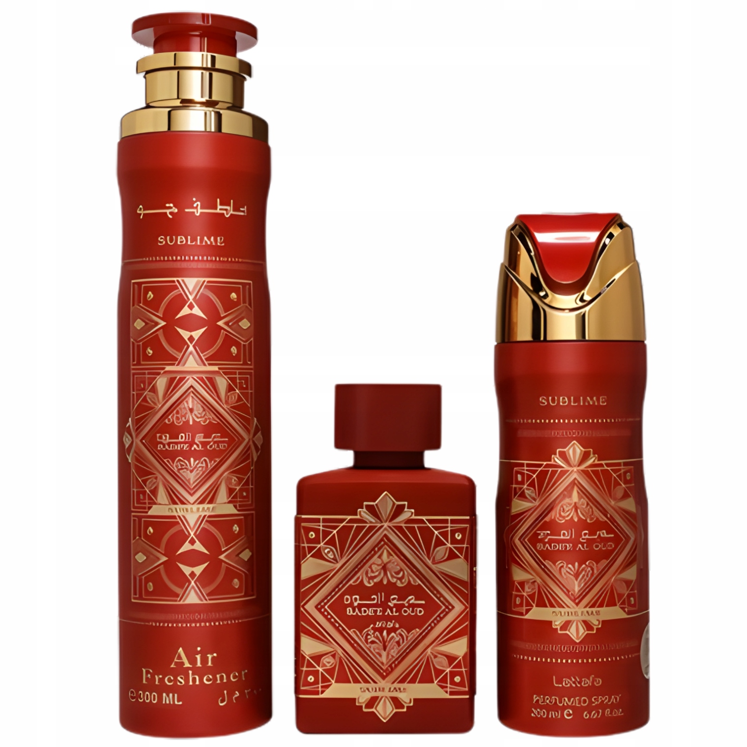 Sada Lattafa Bade'e Al Oud Sublime 100ML Edp Deo 200 ML Air FRESHENER300ML