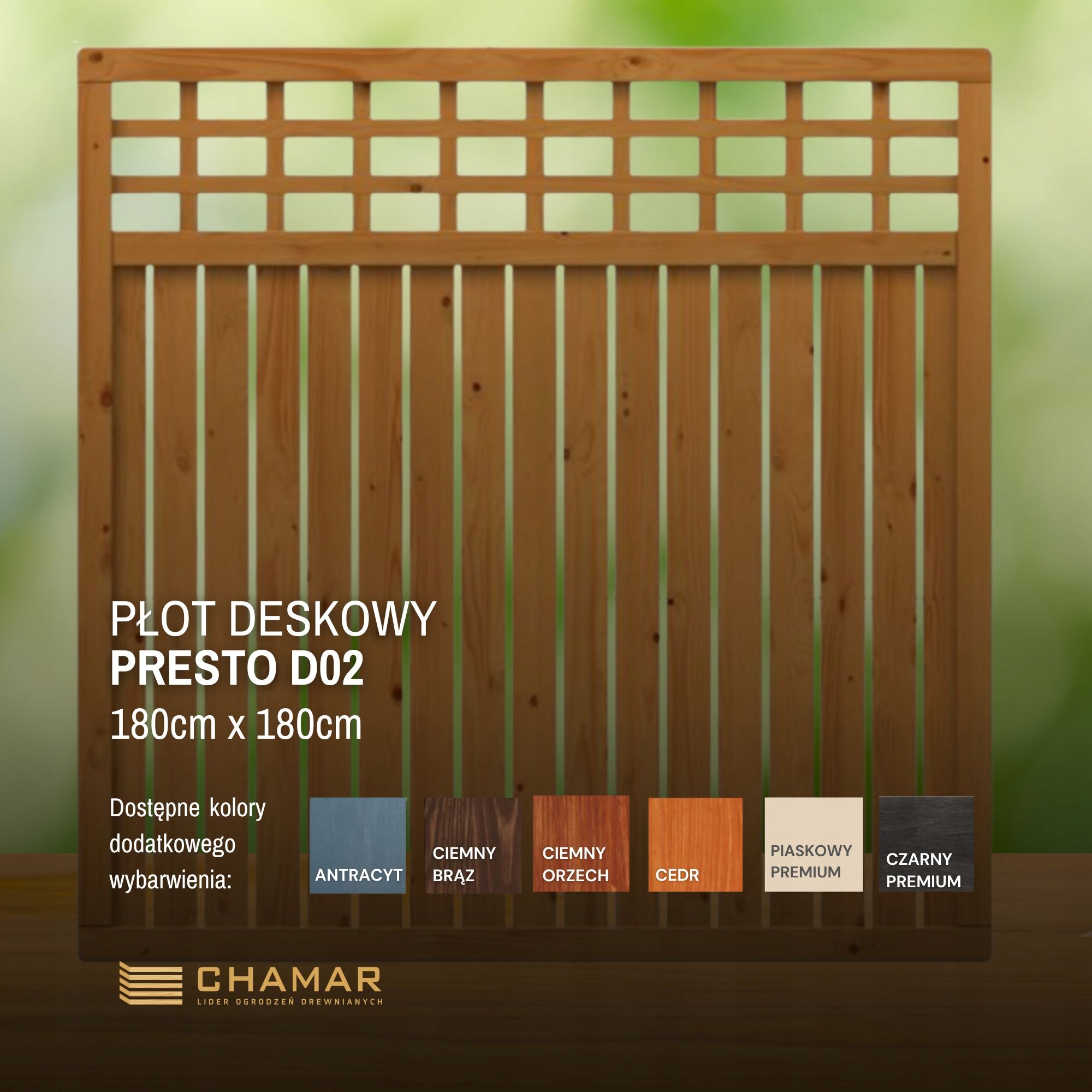 Prkenný Plot Presto D02 180 CM
