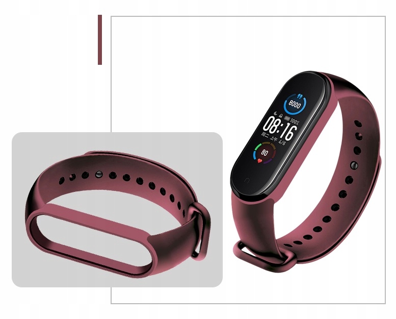 

Opaska Zamienna do Xiaomi Band 5 Band 6 Bordowa