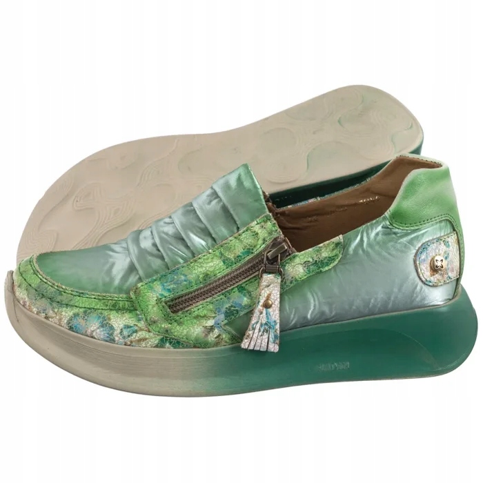 Polobotky Kožené Dámské Maciejka Zelené 06800-09