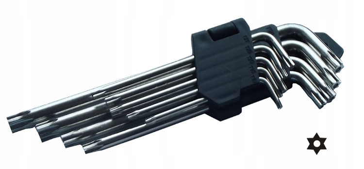 Klucze Torx Wygięte Długie komplet 9 szt Trx 10-50 Beast chromowane
