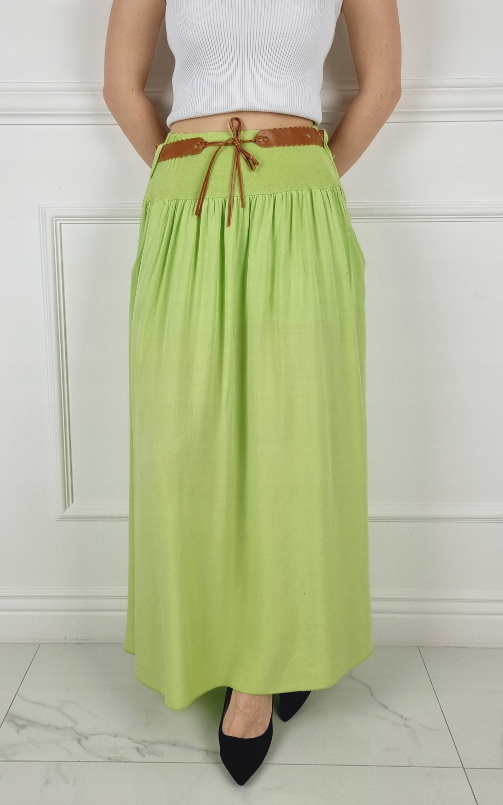 ZWIEWNA DŁUGA SPÓDNICA MAXI DO KOSTEK BOHO DAMSKA Wzór dominujący bez wzoru