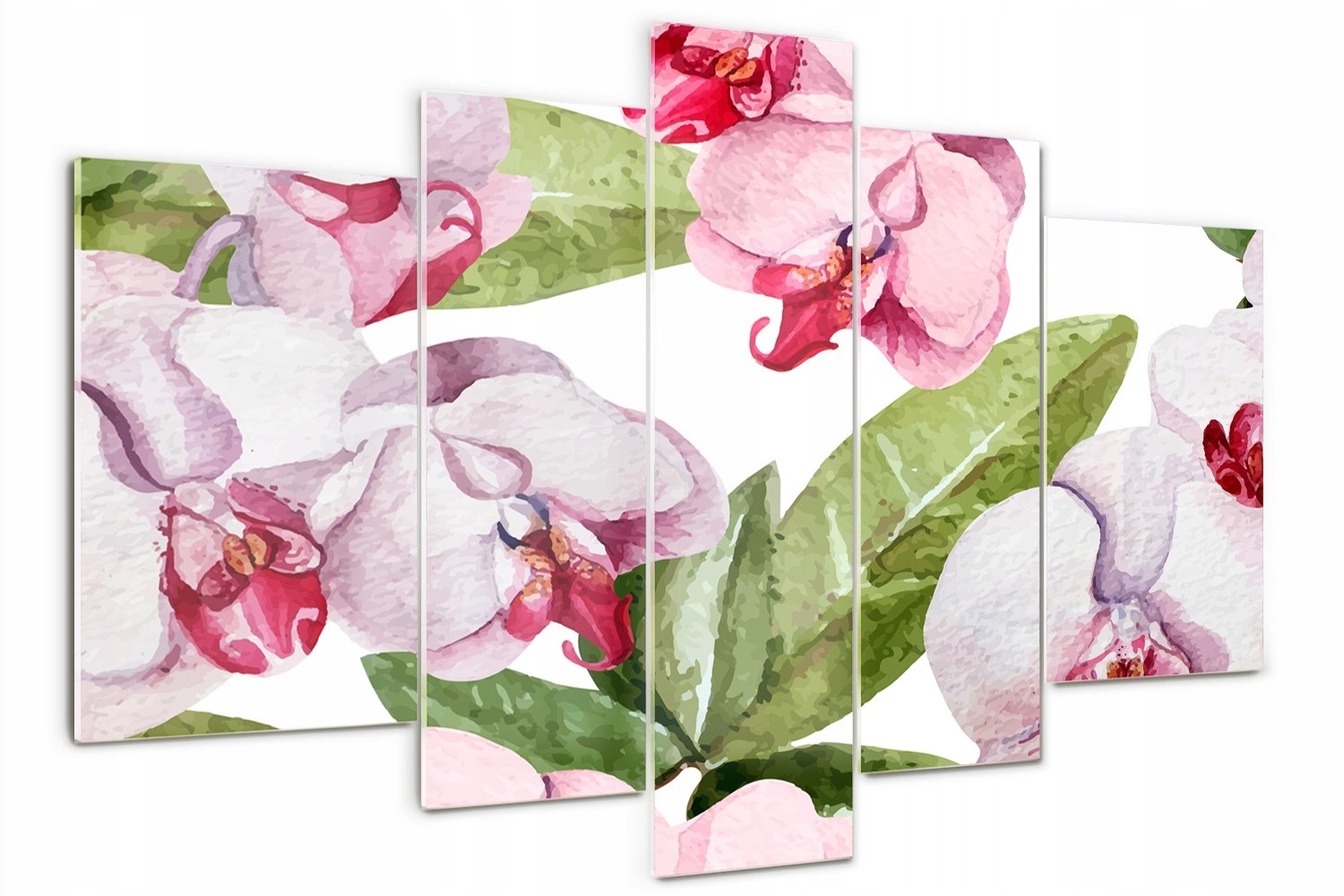 Skleněný triptych na zeď Růžové orchideje