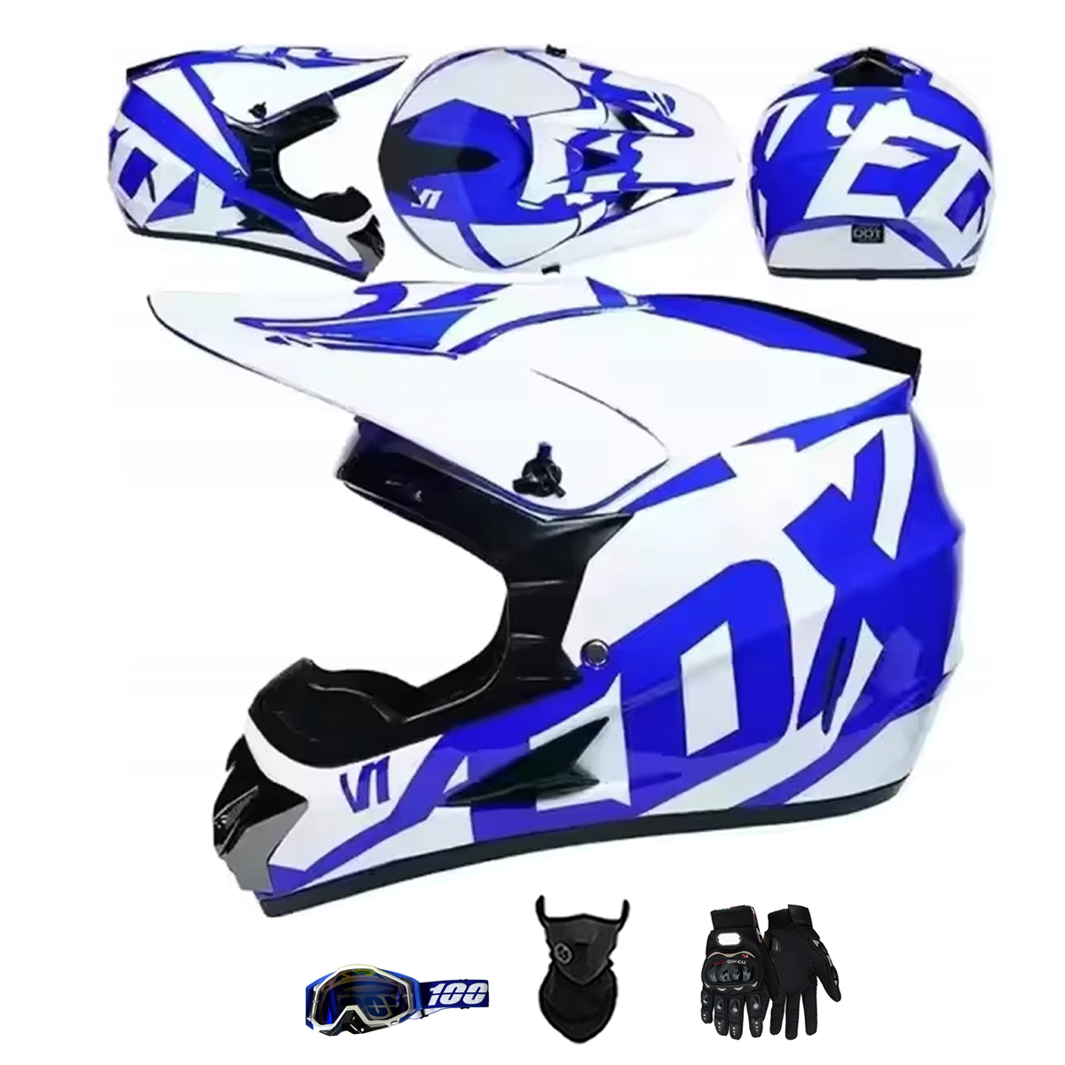 Motocyklová Přilba Lehká Enduro Quada Brýle Rukavice Maska XL