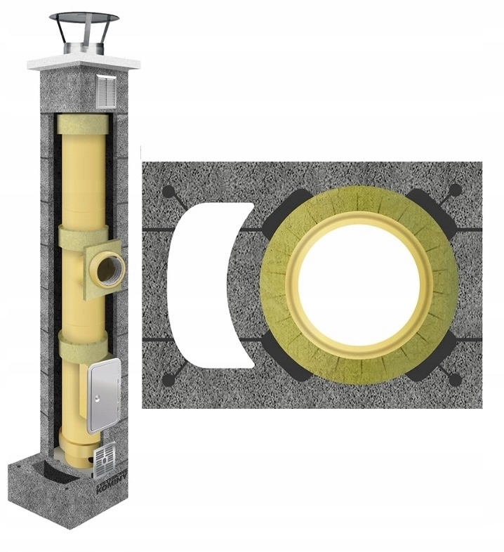 Keramický komínový systém fi 200 11 m, kompletní sada 36 x 50 cm